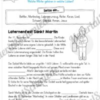 10 Leseübungen zum Herbst (Lückentext)