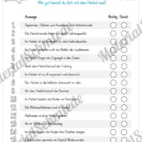 10 Leseübungen zum Herbst (Quiz)