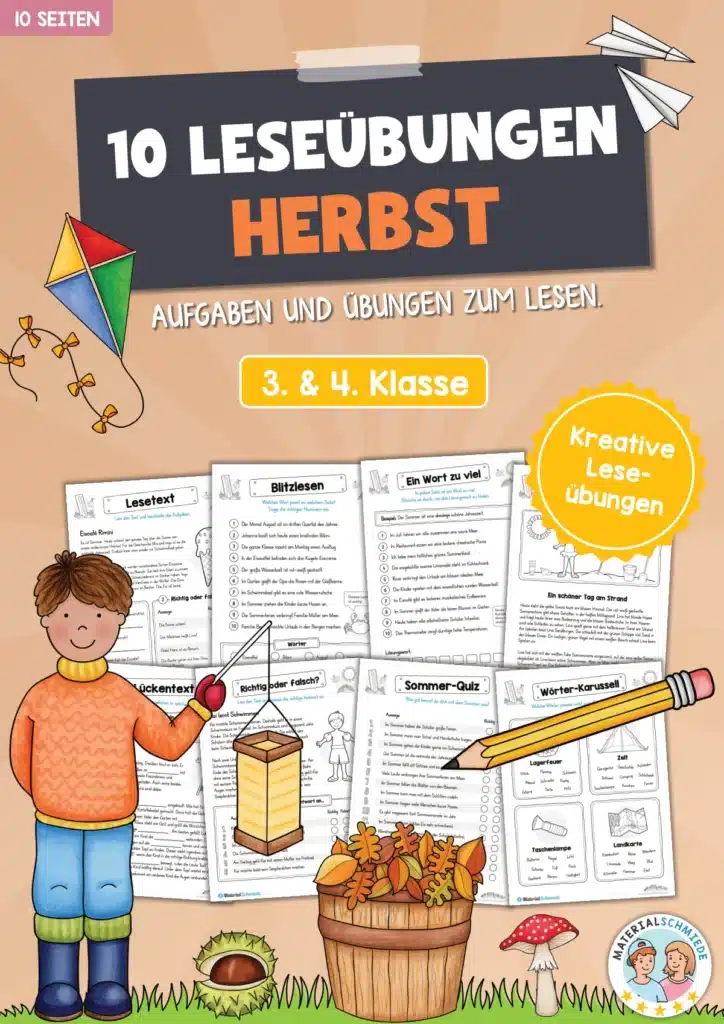 10 Leseübungen zum Herbst (Lesen & Verstehen)