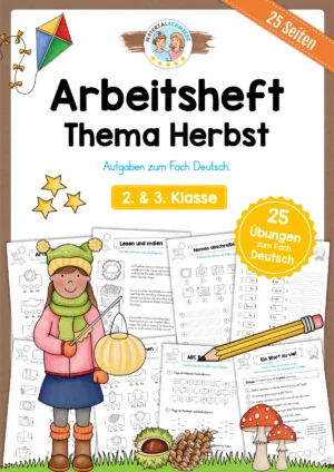 Arbeitsheft Herbst: Deutsch 2/3 Klasse (25 Arbeitsblätter)