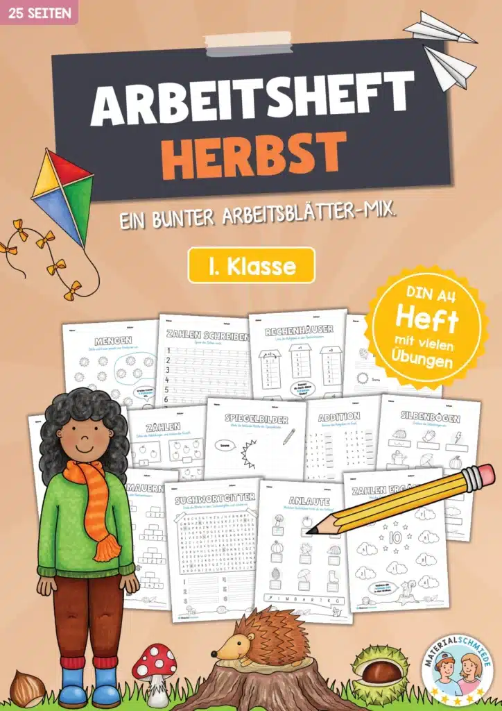 Arbeitsheft Herbst: 1. Klasse (25 Arbeitsblätter)