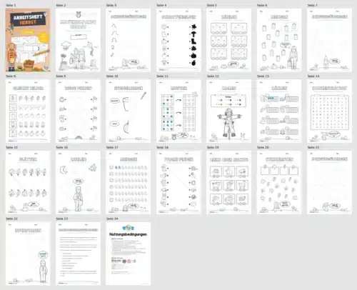 Arbeitsheft Herbst: Vorschule (Überblick)