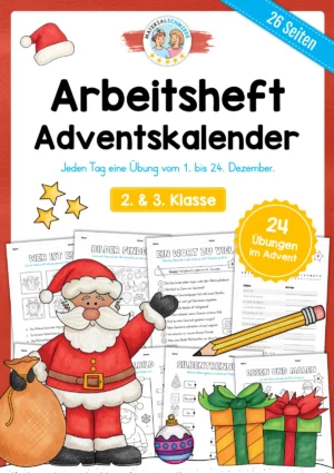 Arbeitsheft Adventskalender für die 2. und 3. Klasse – Deckblatt