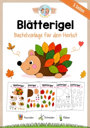 Blätterigel - Bastelvorlage für den Herbst – Deckblatt