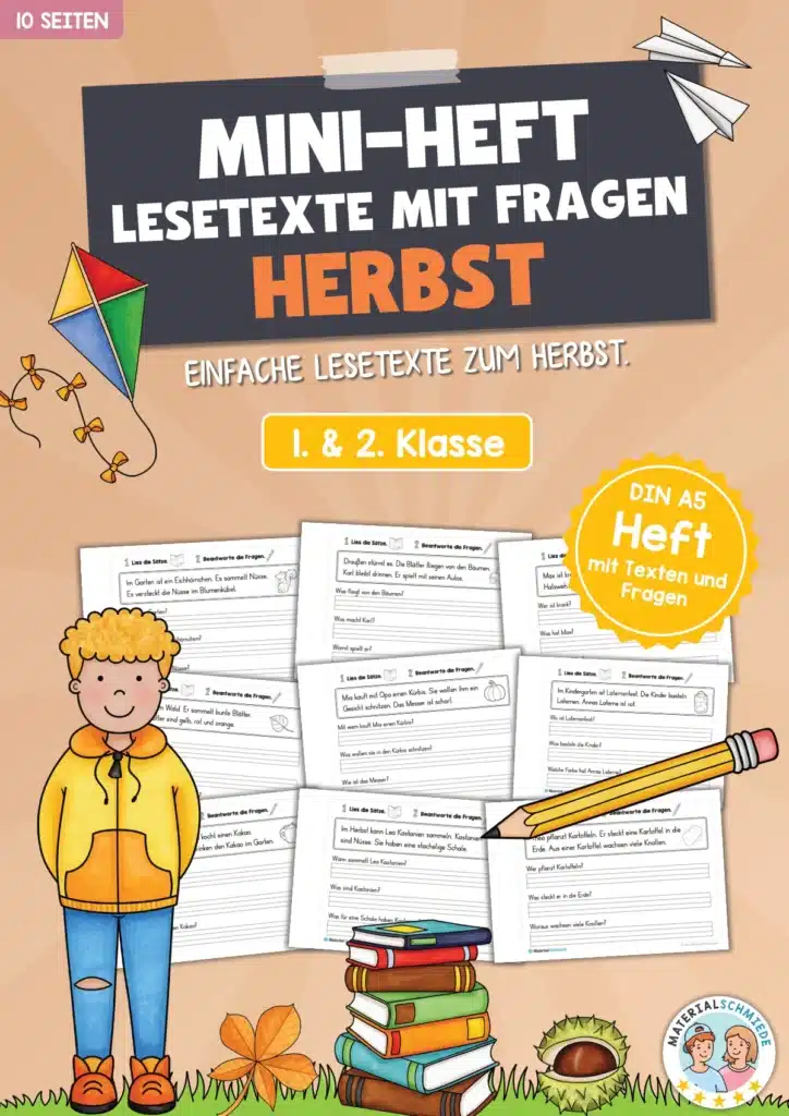 Mini-Heft: Lesetexte Herbst (1. & 2. Klasse)