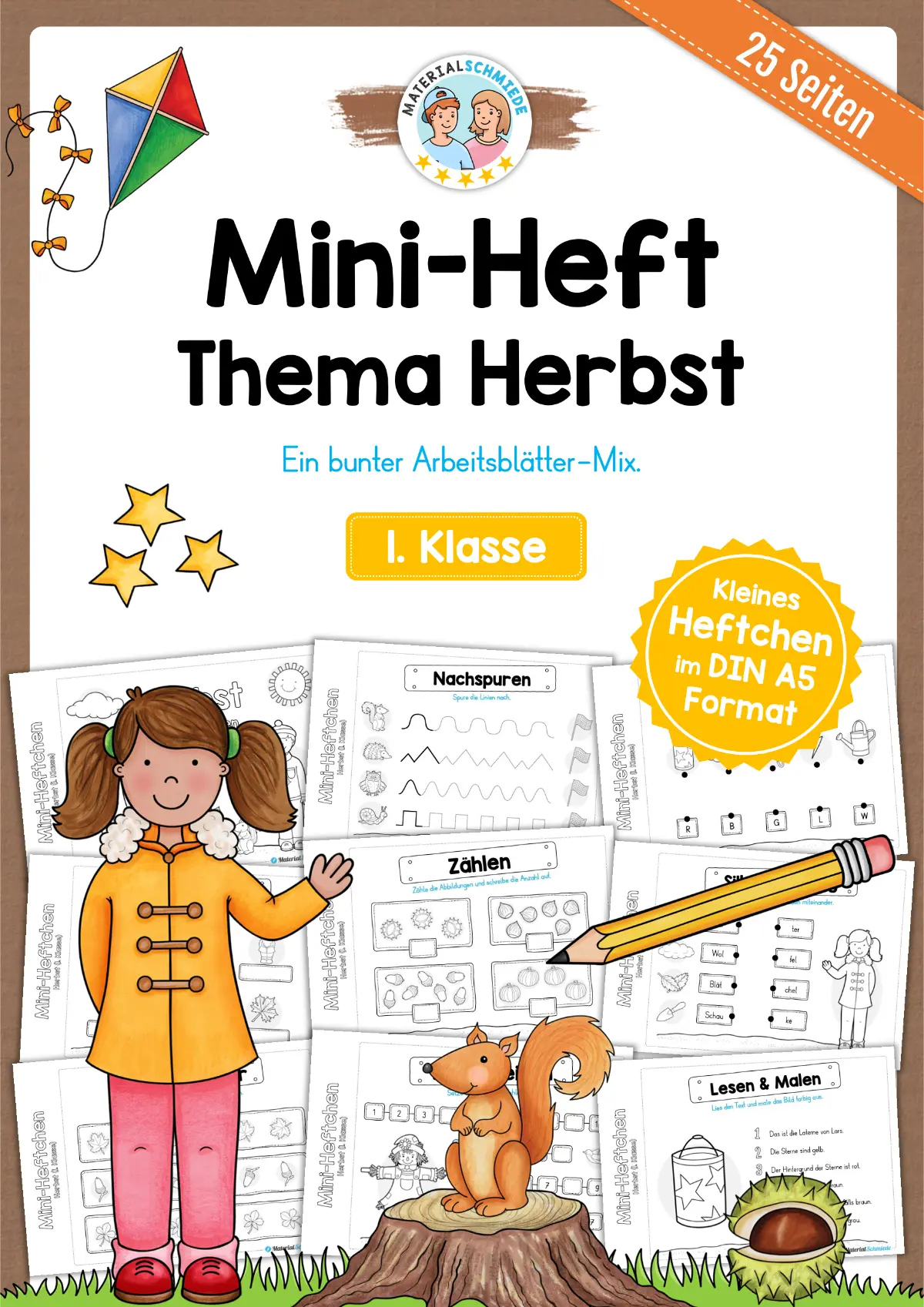 Mini-Heft: Herbst - 1. Klasse (25 Arbeitsblätter)