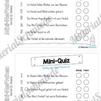 Mini-Heft: Herbst für die 2. Klasse (Mini-Quiz)