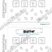 Mini-Heft: Herbst für die 2. Klasse (Blätter ausmalen)
