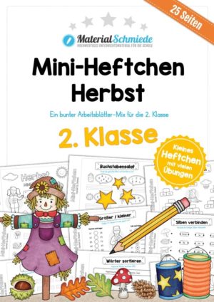 Mini-Heft: Herbst für die 2. Klasse (25 Arbeitsblätter)