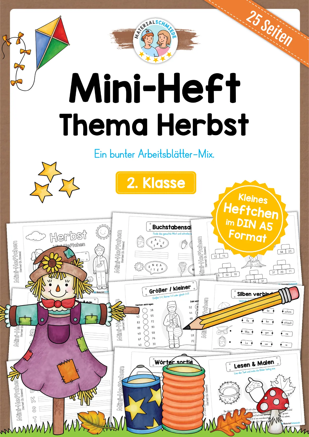 Mini-Heft: Herbst - 2. Klasse (25 Arbeitsblätter)