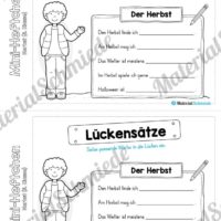 Mini-Heft: Herbst für die 3. Klasse (Lückensätze)