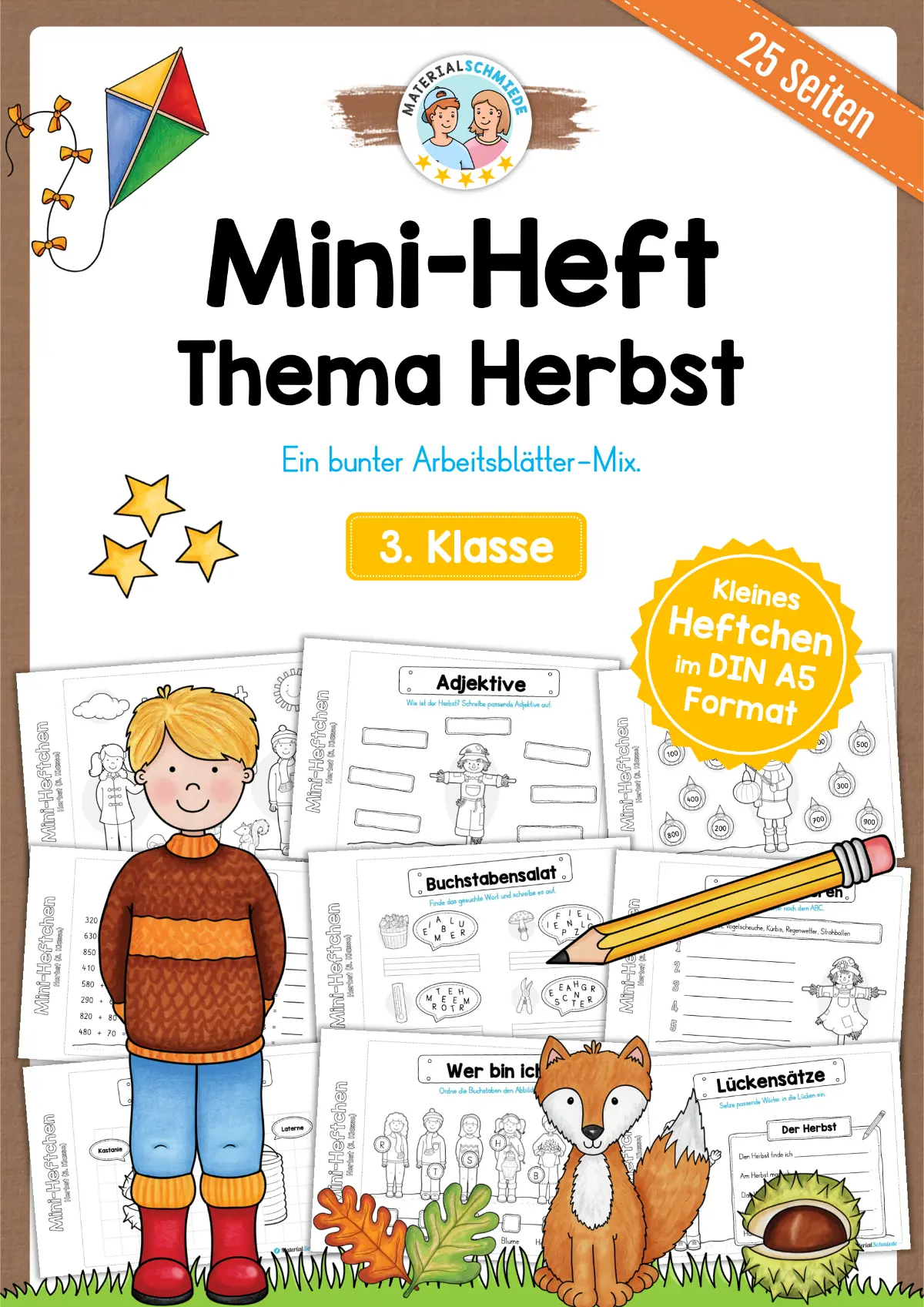 Mini-Heft: Herbst - 3. Klasse (25 Arbeitsblätter)
