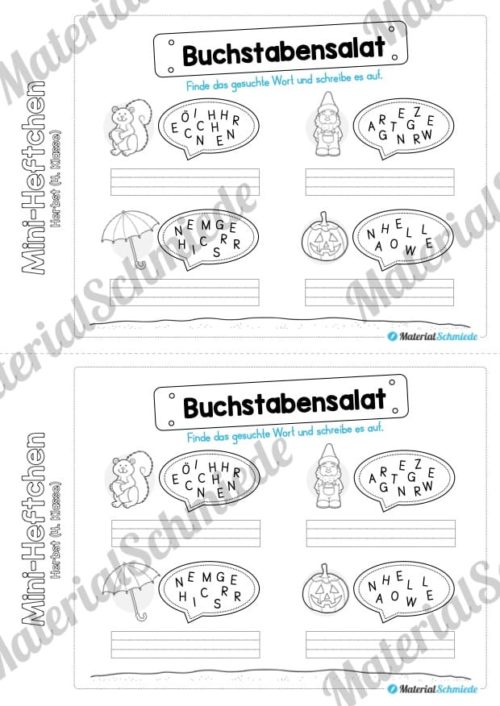 Mini-Heft: Herbst für die 4. Klasse (Buchstabensalat)