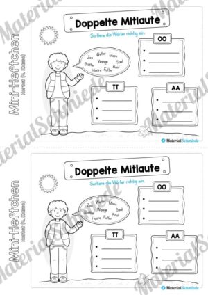 Mini-Heft: Herbst für die 4. Klasse (Doppelte Mitlaute)