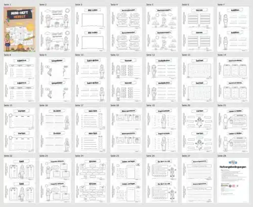 Mini-Heft: Herbst für die 4. Klasse (Überblick)