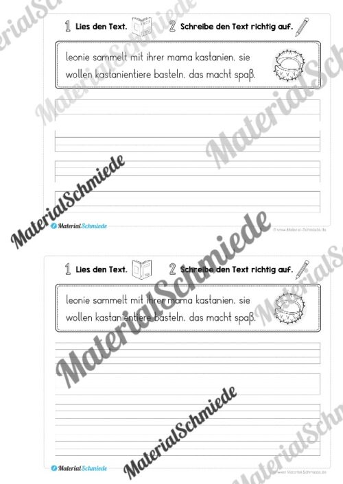 Mini-Heft: 10 Abschreibtexte zur Groß- und Kleinschreibung Thema Herbst (Vorschau 10)