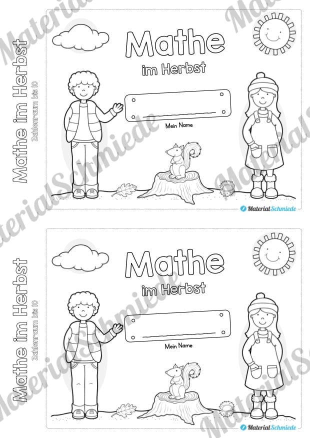 Mini-Heft: Mathe im Herbst – Zahlenraum bis 10 (Deckblatt)