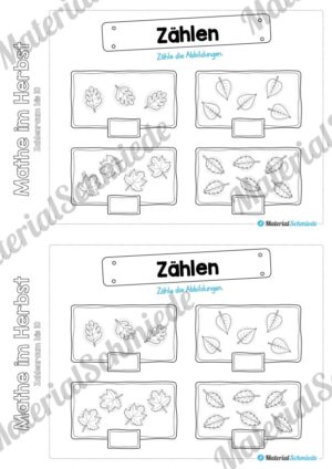 Mini-Heft: Mathe im Herbst – Zahlenraum bis 10 (Zählen und eintragen)