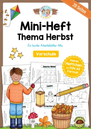 Mini-Heft: Herbst - Vorschule (20 Arbeitsblätter)