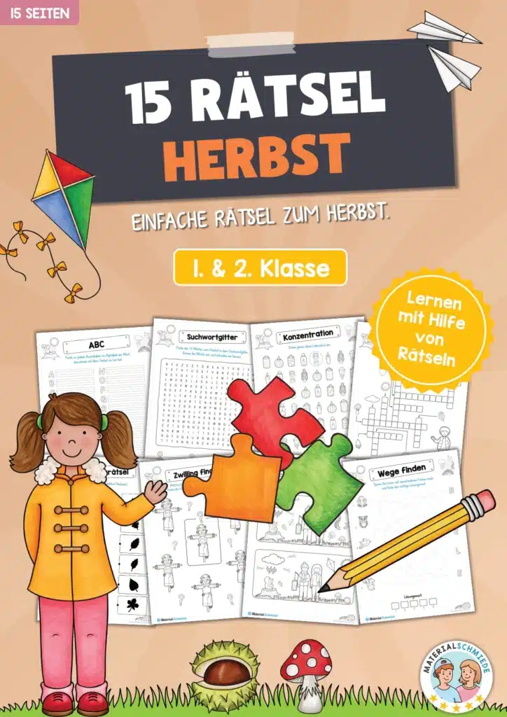 15 Rätsel zum Herbst (1. & 2. Klasse)