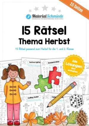 15 Rätsel zum Herbst für die 1. und 2. Klasse