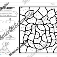 8 Rechenmalblätter zum Herbst: Kleines Einmaleins (Vorschau 05)