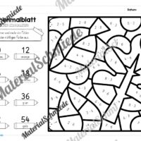 8 Rechenmalblätter zum Herbst: Kleines Einmaleins (Vorschau 07)