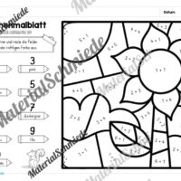 8 Rechenmalblätter zum Herbst im Zahlenraum 10 (Vorschau 01)
