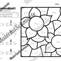 8 Rechenmalblätter zum Herbst im Zahlenraum 10 (Vorschau 05)