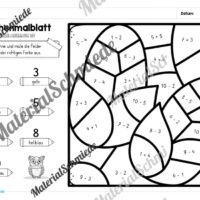 8 Rechenmalblätter zum Herbst im Zahlenraum 10 (Vorschau 07)
