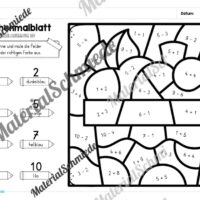 8 Rechenmalblätter zum Herbst im Zahlenraum 10 (Vorschau 08)