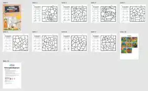 8 Rechenmalblätter Herbst: Zahlenraum 10 (Überblick)