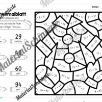 8 Rechenmalblätter zum Herbst im Zahlenraum 100 (Vorschau 02)