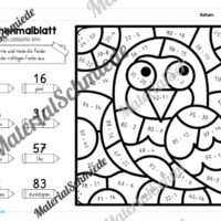 8 Rechenmalblätter zum Herbst im Zahlenraum 100 (Vorschau 03)