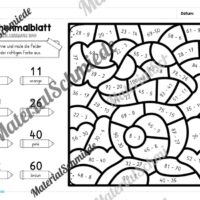 8 Rechenmalblätter zum Herbst im Zahlenraum 100 (Vorschau 04)