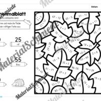 8 Rechenmalblätter zum Herbst im Zahlenraum 100 (Vorschau 06)