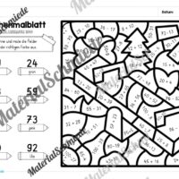 8 Rechenmalblätter zum Herbst im Zahlenraum 100 (Vorschau 07)