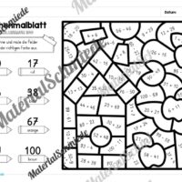 8 Rechenmalblätter zum Herbst im Zahlenraum 100 (Vorschau 08)