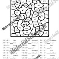 8 Rechenmalblätter Herbst: Zahlenraum 1.000 (Vorschau 02)