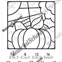 8 Rechenmalblätter Herbst: Zahlenraum 1.000 (Vorschau 05)