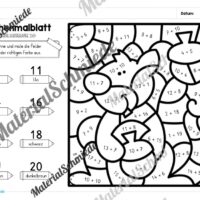 8 Rechenmalblätter zum Herbst im Zahlenraum 20 (Vorschau 02)