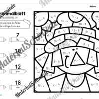 8 Rechenmalblätter zum Herbst im Zahlenraum 20 (Vorschau 03)