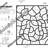8 Rechenmalblätter zum Herbst im Zahlenraum 20 (Vorschau 04)