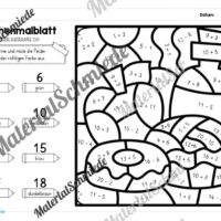 8 Rechenmalblätter zum Herbst im Zahlenraum 20 (Vorschau 08)