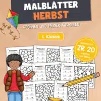 8 Rechenmalblätter Herbst: Zahlenraum 20