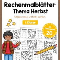 8 Rechenmalblätter zum Herbst im Zahlenraum 20