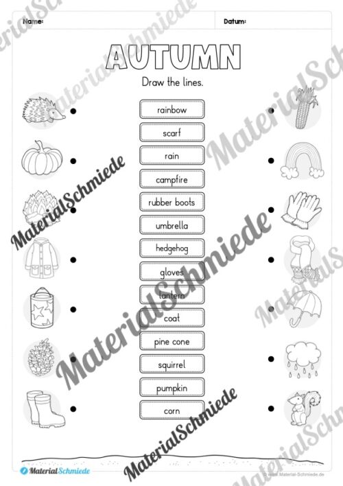 Workbook Herbst/Autumn auf Englisch (Arbeitsblatt 06)