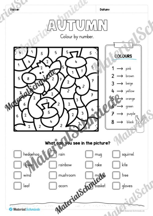 Workbook Herbst/Autumn auf Englisch (Arbeitsblatt 14)