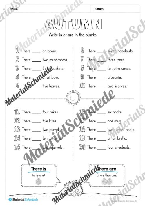 Workbook Herbst/Autumn auf Englisch (Arbeitsblatt 16)