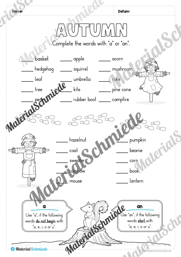 Workbook Herbst/Autumn auf Englisch (Arbeitsblatt 17)